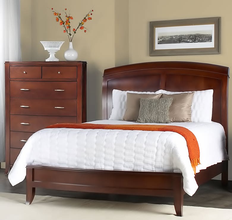 Modus Furniture BR15S7 Brighton Low Profile Sleigh Bed, King, Cinnamon