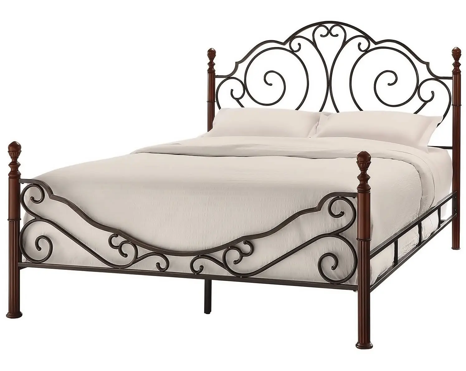 The Best Four Poster Beds To In, Leann Graceful Scroll Bronze Iron Bed Frame King