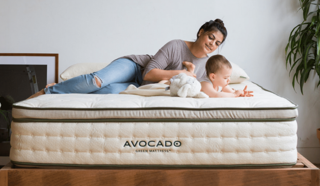 Avocado Green Mattress with baby