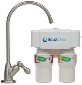 Aquasana 2-Stage Under Sink Water Filter System with Brushed Nickel Faucet