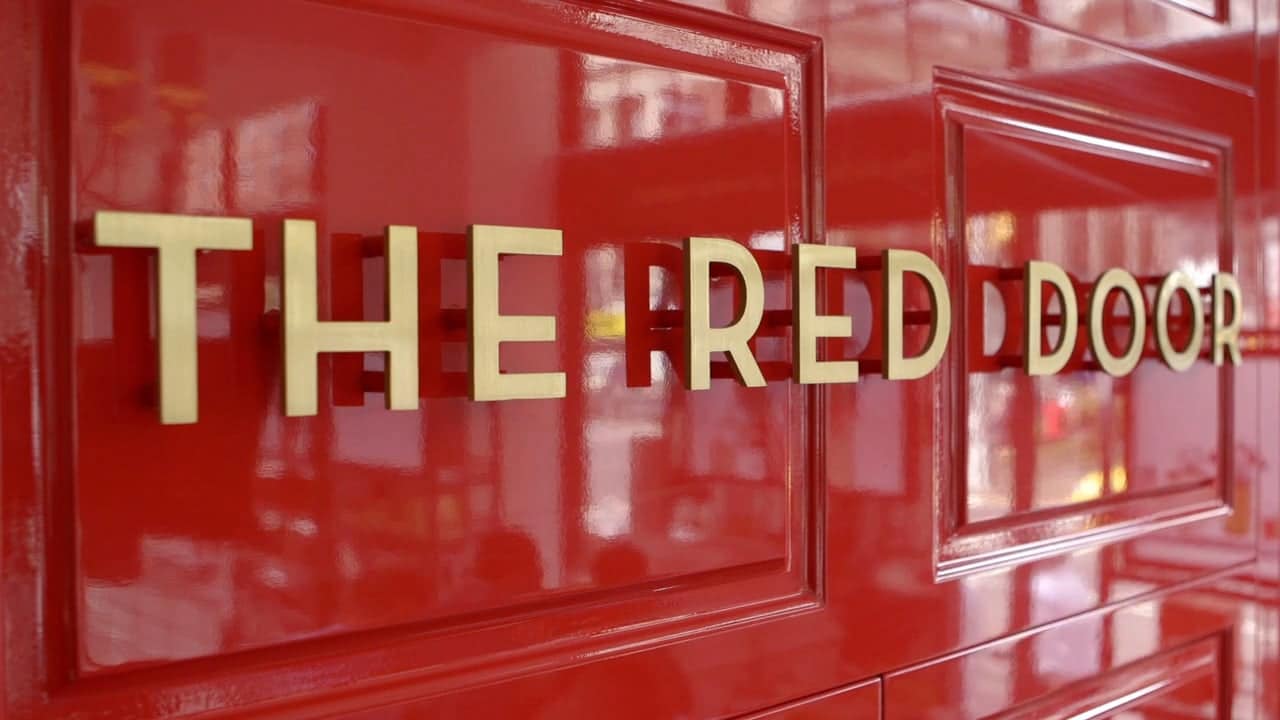 red-colored door