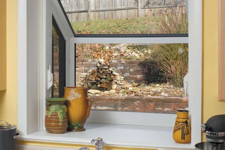 Garden window with small kitchen