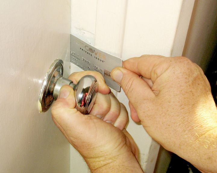 Opening a Locked Door Using a credit card