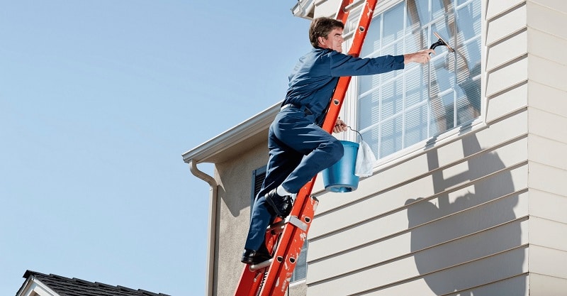 Ladder for window cleaning