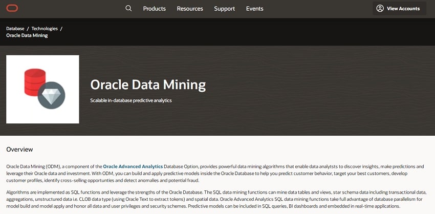 Oracle Data Mining Image