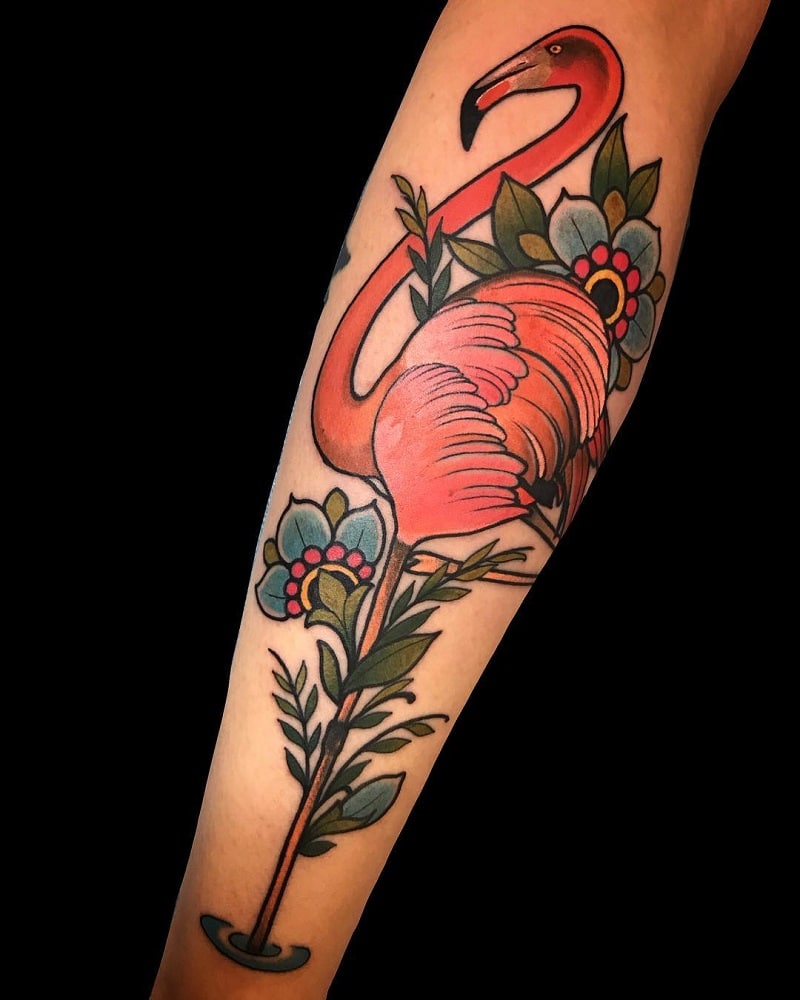 Flamingo baby tattoo