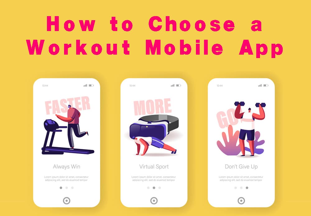 Fitness Exercising Mobile App Page Onboard Screen Template. Tiny Male Characters in Vr Goggles Training in Virtual Reality Cyberspace. Sports Workout Concept. Cartoon People Vector Illustration