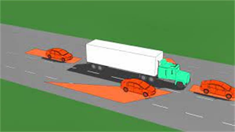 Stay in your lane when driving around a large truck