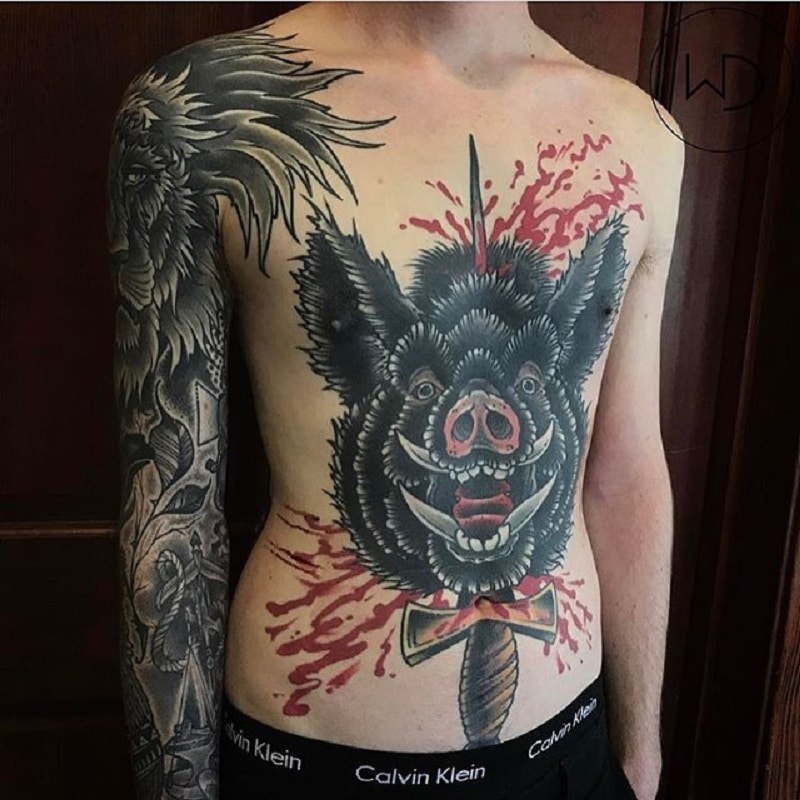 The wild boar tattoo