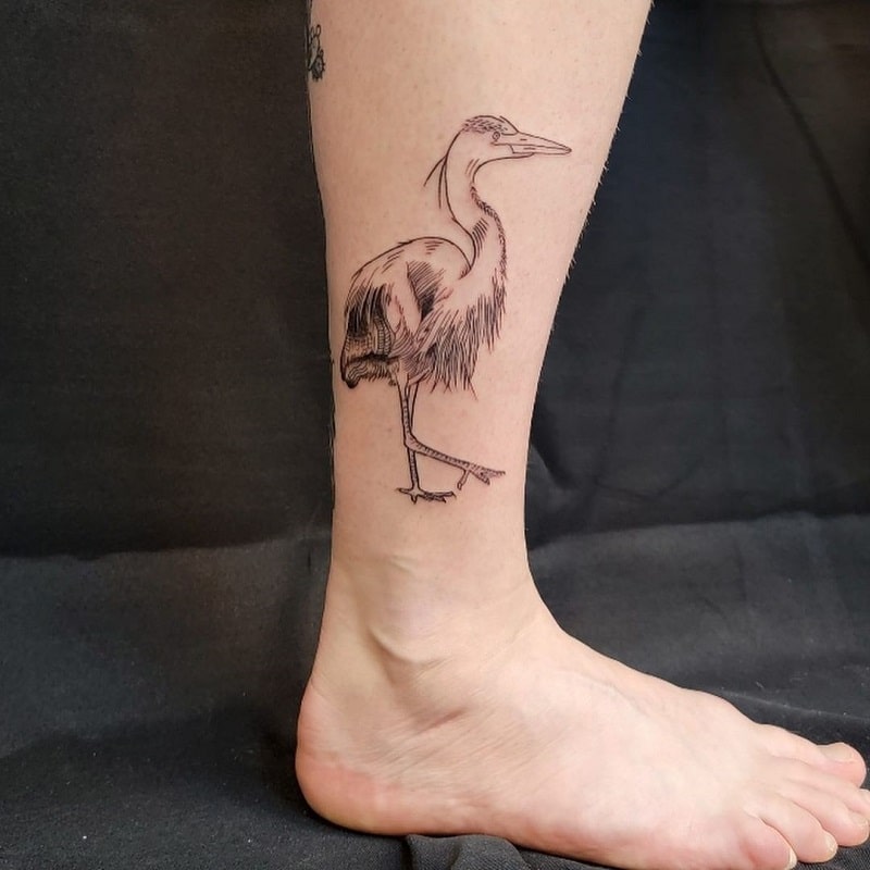 Heron tattoo