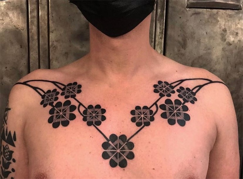Four leaf clovers tattoo