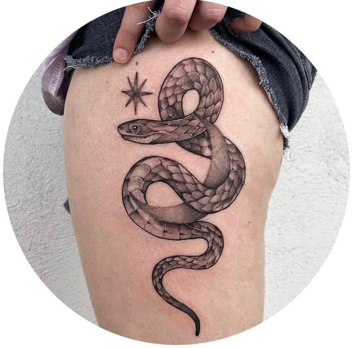 Snake tattoo by moontattoo