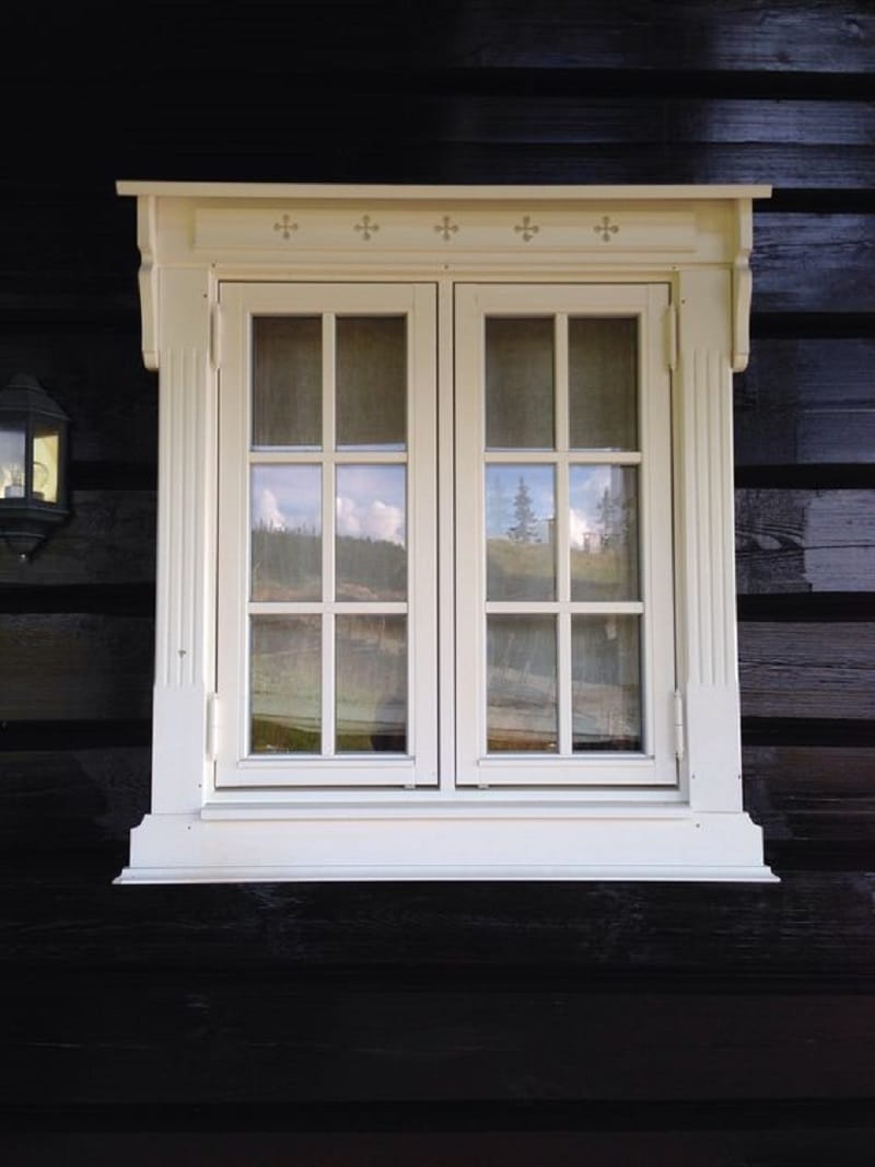 Window trim with decorative elements
