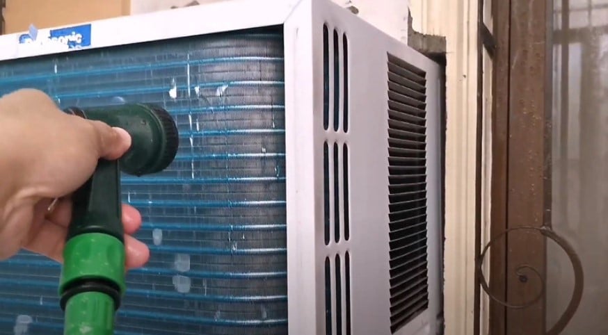 clean window ac condenser coils and fins