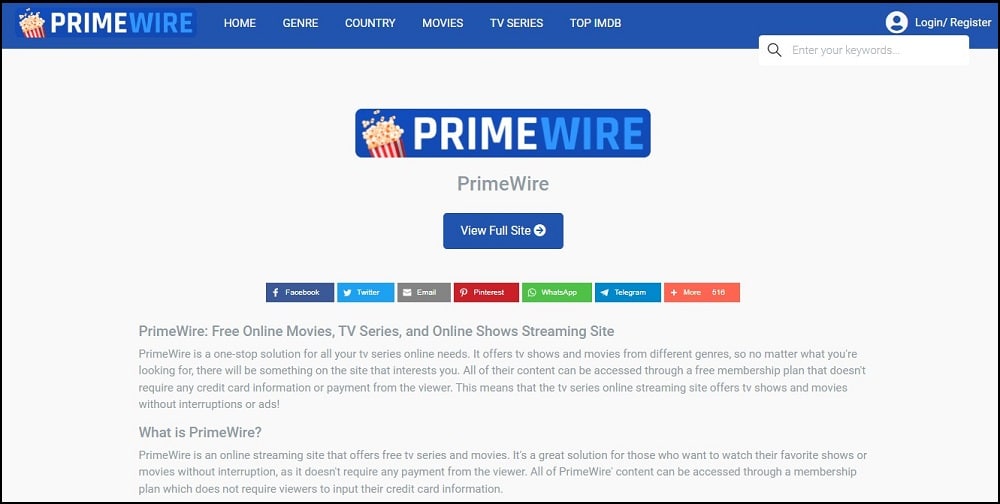 Primewire overview